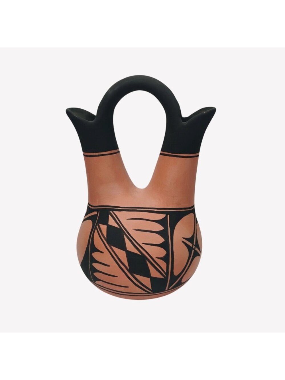 Famed Tigua Pueblo Mural Artist Bobby Ortiz Wedding Vase 1983